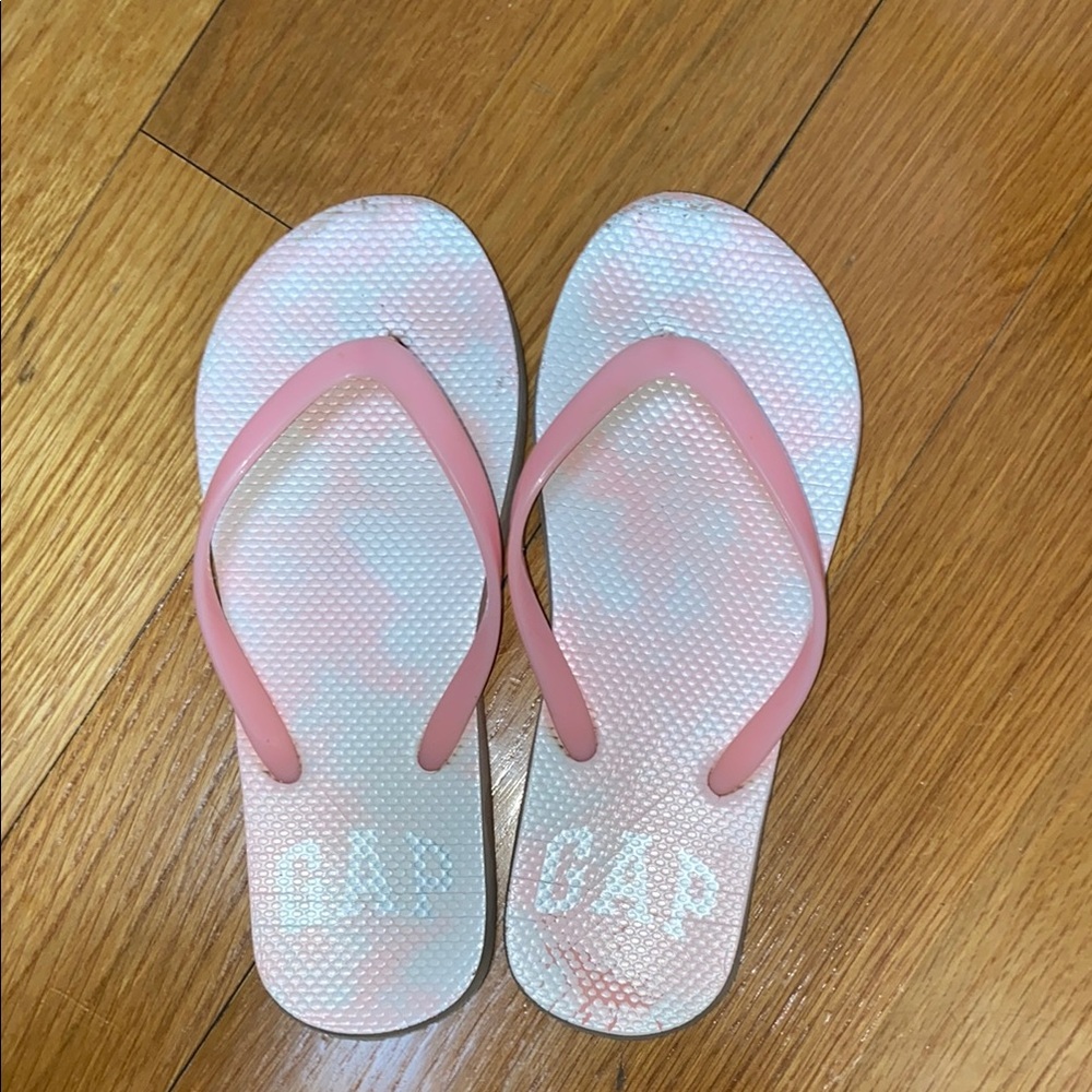 GAP Pink and White Flip Flops